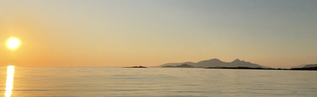 Sunset. Looking Towards The Small Isles From Moidart.